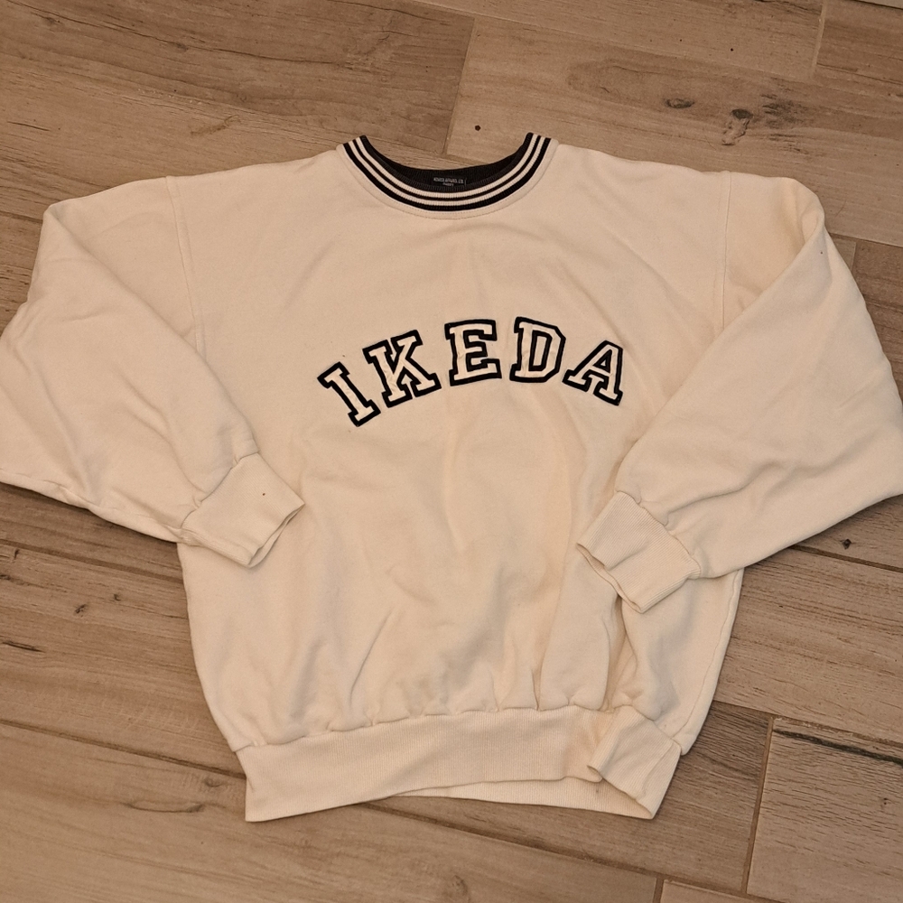 White Sweatshirt with Black Lettering